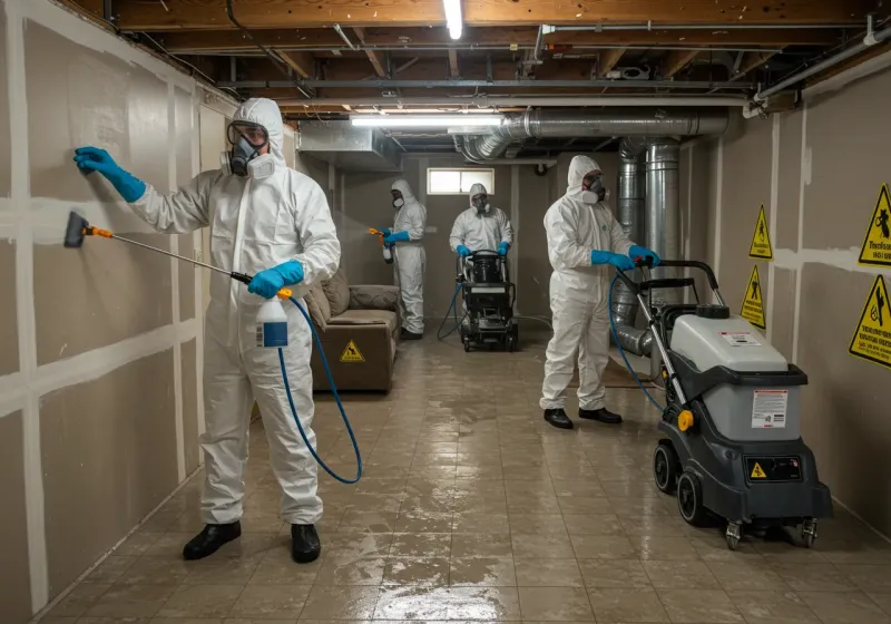 Basement Moisture Removal and Structural Drying process in Archer County, TX